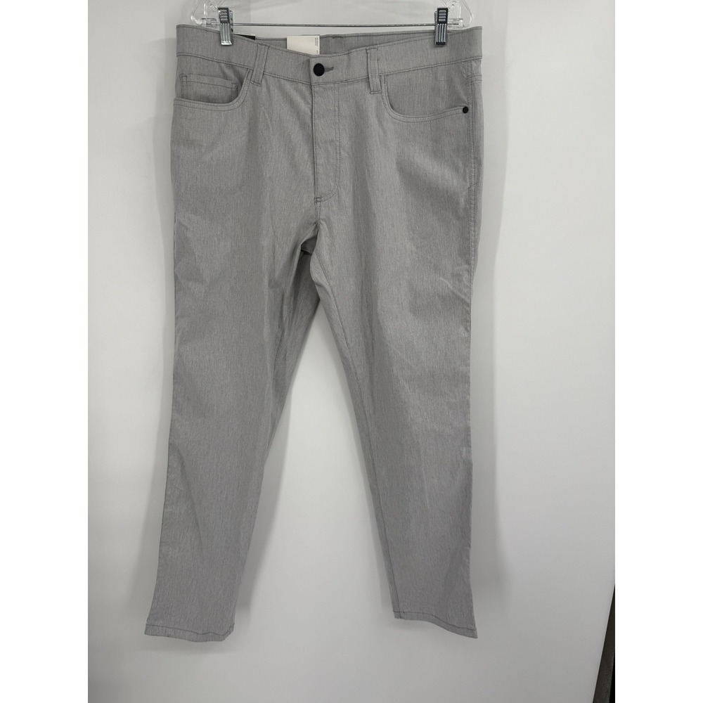 Haggar Active Series Men's 5 Pocket Stretch gray Slim Fit‎ Pants Sz 36x32 NWT